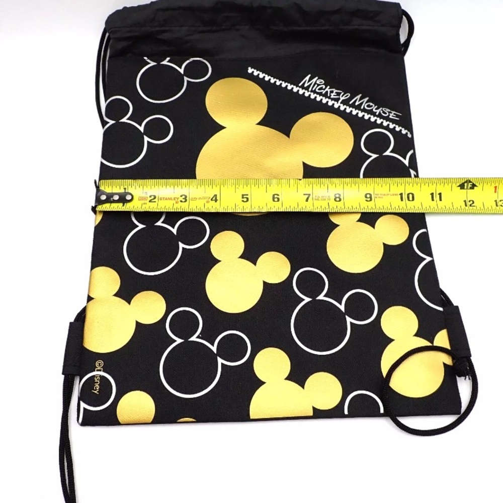 Mickey Mouse Drawstring Backpack String Reusable Bag Disney NWT - Picture 3 of 6